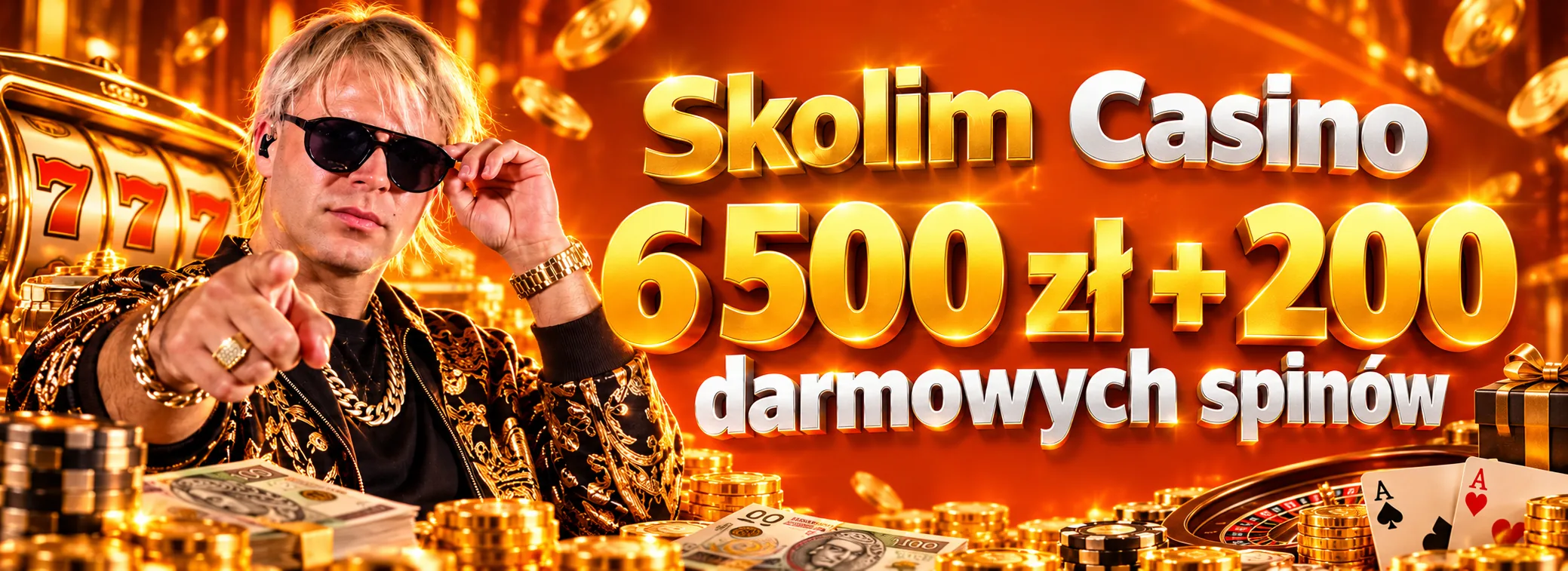 Skolim Casino — Bonus powitalny 6 500 zł plus 200 darmowych spinów — 6 500 zł + 200 DS